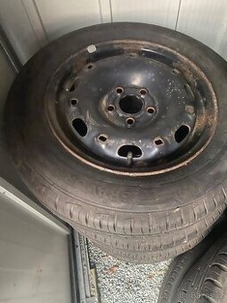 Plechové disky 14” 5x100 a letní pneu 165/70/R14