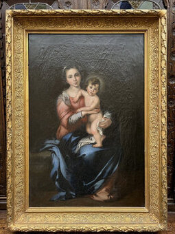 18. století. Italská škola. Madona s dítětem. Starý mistr. S