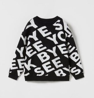 Nový svetr Zara Baby Intarsia Black White vel. 3-4 roku - 1