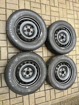 4x plechové disky 5x112 R15, zimní pneu, audi, vw , škoda