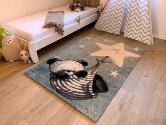 Dětský koberec Kiddo 1083 blue s medvídkem (N.O.V.Ý)