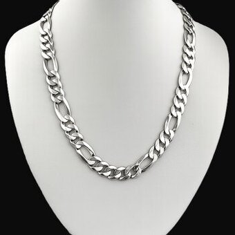 Stříbrný řetěz Figaro/Pancer, silný 70g - pravé stříbro 925