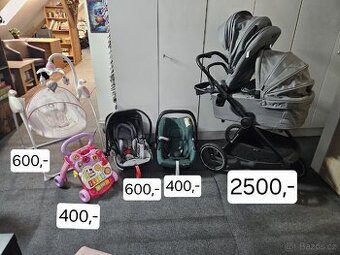 Kočárek, autosedačky, chodítko, houpátko