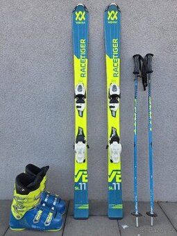 Lyže VÖLKL RACE TIGER, 130 cm + hůlky + lyžáky