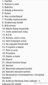 Prodám maturitní otázky z českého jazyka