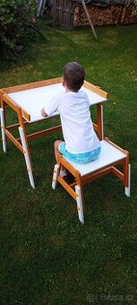 Polohovací dětský kreslící stůl a včetně lavice IDL