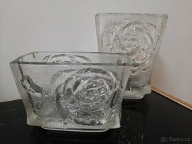 Váza a žardinka z lisovaného skla - Václav Zajíc
