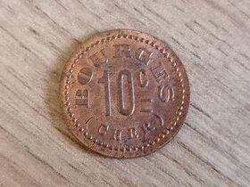 10 Centimes 1916 válečná lokální nouzová francouzská mince