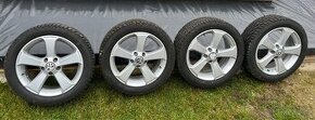 Prodám 4 ks VW ALU kola + nové zimní pneu 205/50 R17