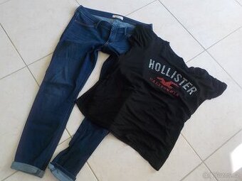Hollister džiny vel 30 + tricko zdarma..pas 80+ elastan-žena