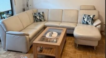 Kožená sedací souprava s úložným prostorem, 4436