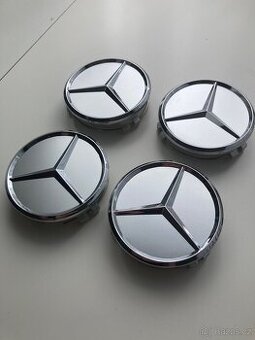 Středové krytky kol Mercedes, 75 mm pokličky stříbrné