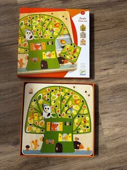 Djeco - třívrstvé puzzle veverčí domeček