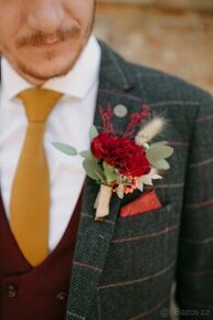 Marc Darcy Eton 3-piece Tweed Suit, oblek sako vesta kalhoty