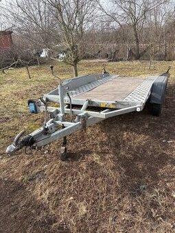 Přepravník / plato na bagr – přívěs za auto