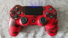 PS4 ovladač červený maskáč