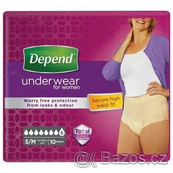 Depend Super pro ženy, inkontinenční kalhotky S/M, 6 x10ks