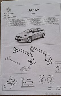 Střešní nosič Peugeot 308 sw t9