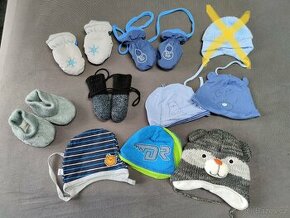 Čepičky, rukavičky, capáčky pro miminko chlapečka 0-12m
