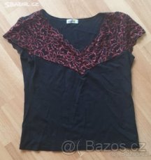Dámský top, tričko s krajkou, vel. M