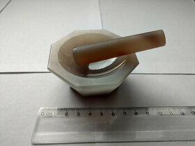 Achátová třecí miska, chemické sklo, misky - 1