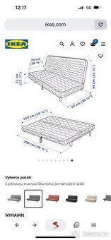 Rozkladaci pohovka nyhamn ikea plus potah
