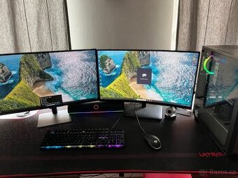Herní PC sestava s RTX 3060 Ti + 2 monitory