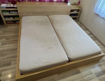 Postel Malm 180x200cm s výsuvnými skřínkami
