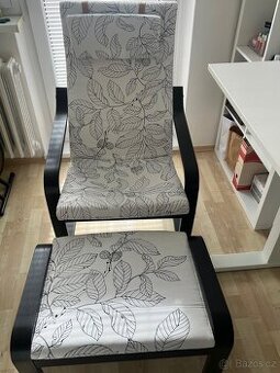 Křeslo Ikea Poang s podnožkou
