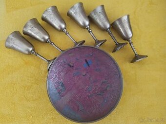 Mosazné pohárky + miska