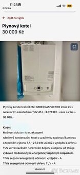 Nepoužitý plynový kondenzační kotel