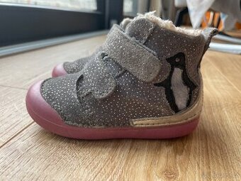 Dětské zimní kožené boty D.D. Step s kožešinkou 21