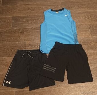 Dětské kraťasy Adidas climalite a tílko Nike vel. 140/146