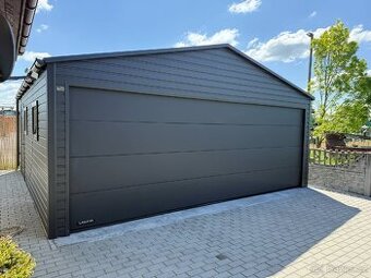 Moderní plechová garáž 6x6 se sekčními vraty