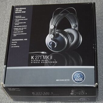 Profesionální sluchátka AKG K271 MKII, kabely, sada náušníků