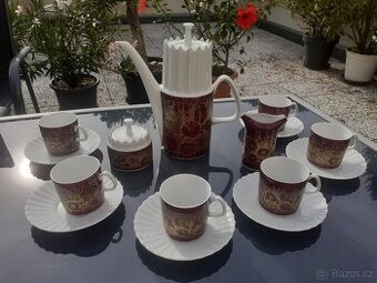 PORCELÁNOVÝ SERVIS KÁVA - J.JEŽEK LOUČKY
