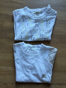 Burberry trika dětské 2ks,12měsíců,80cm,luxusní,Praha
