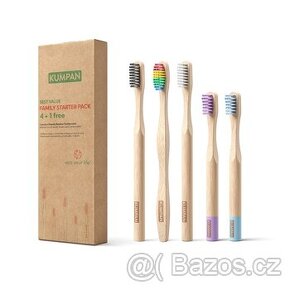 Nová sada bambusových kartáčků, 5x kartáček bambus, eko bio