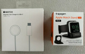 Apple Watch nabíjecí kabel USB-C + stojánek Spigen.