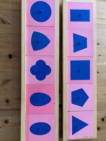Montessori kovové obkreslovací tvary s podstavci