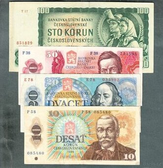 Staré bankovky sestava 1961-1988 - 4 kusy