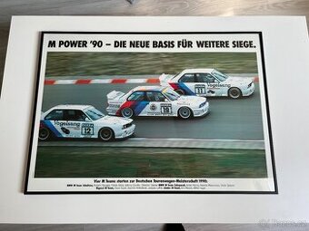 ORIGINÁL BMW plakát v rámu A1 3x BMW E30 M3 DTM