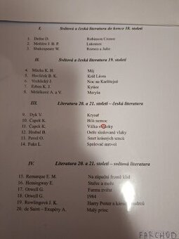 Vypracovaná maturitní četba buď pdf verze nebo papir