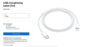 NOVÝ - Originální Apple USB‑C/Lightning kabel (1m)