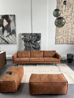 Koňaková sedačka BePureHome - super stav - gauč