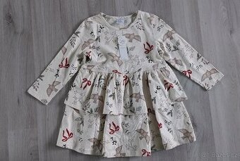 Nové Vánoční šaty s volány Lindex vel. 92