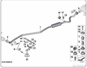 Středový díl výfuku N46 bmw
