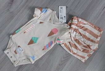 Lindex letní sety vel. 56 nové - zmrzliny, jahody