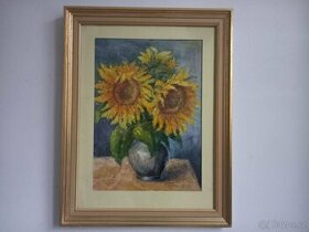 obraz slunečnice - Josef Dítě  57 x 74 cm - 1
