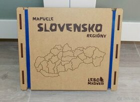 Dřevěné puzzle mapa Slovenska - Regiony